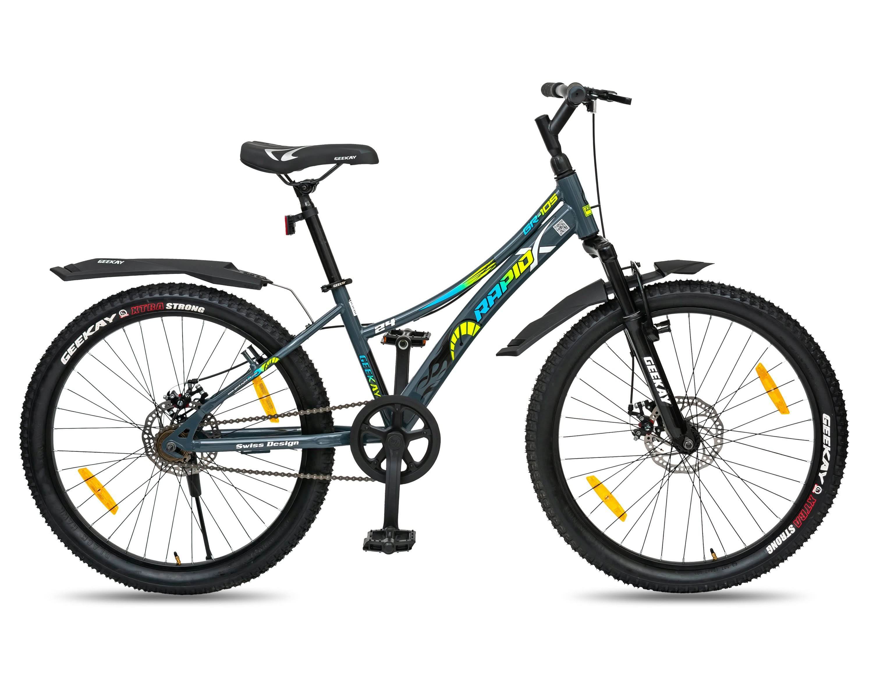 24 inch grey bicycle