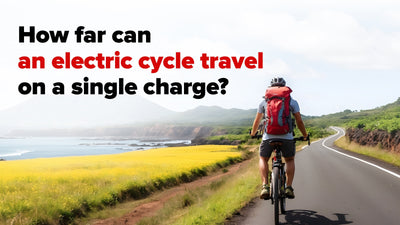 How far can an electric cycle travel on a single charge?