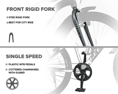 "BURN - RIGID FORK 26T - Geekay Bikes"