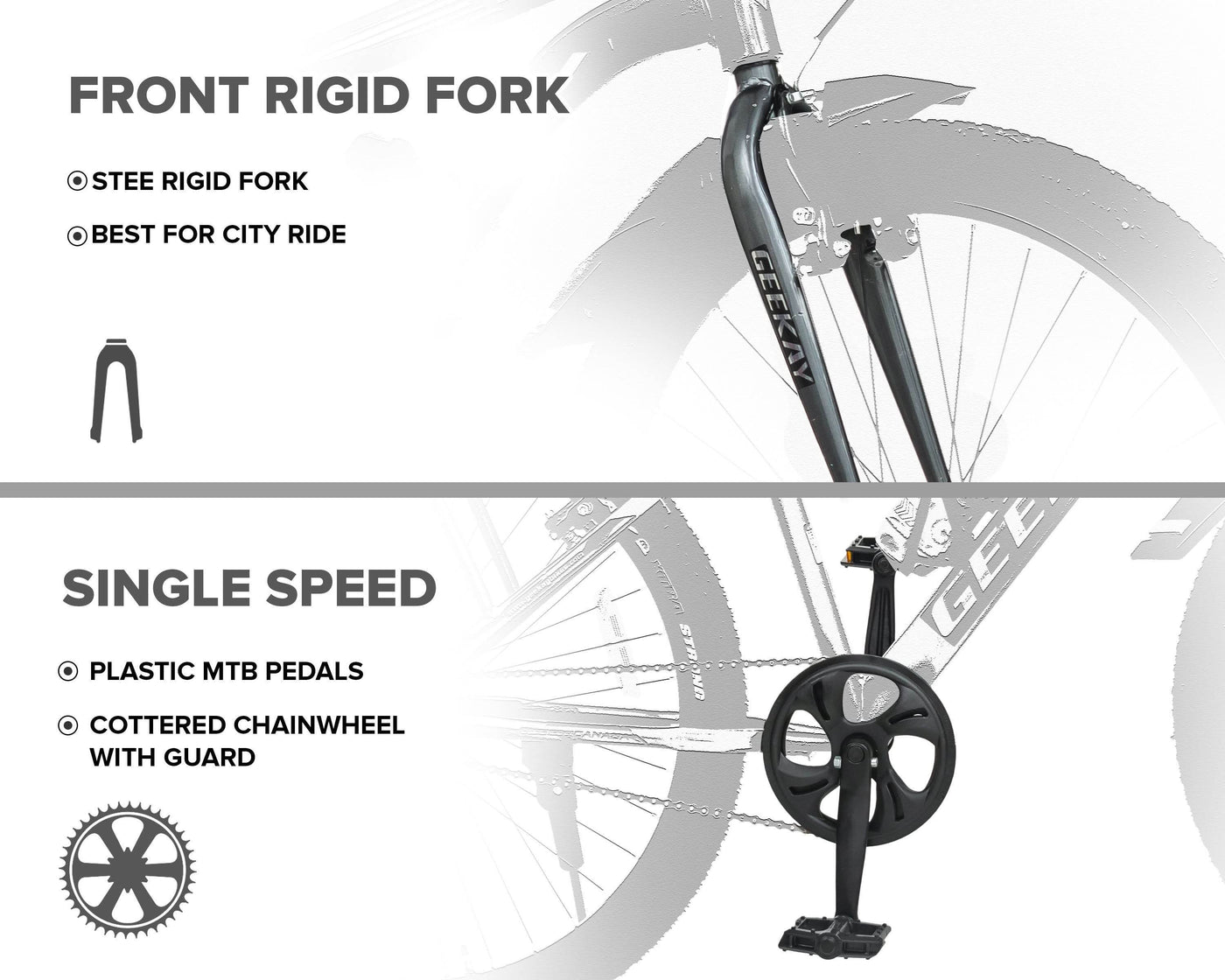 "BURN - RIGID FORK 26T - Geekay Bikes"