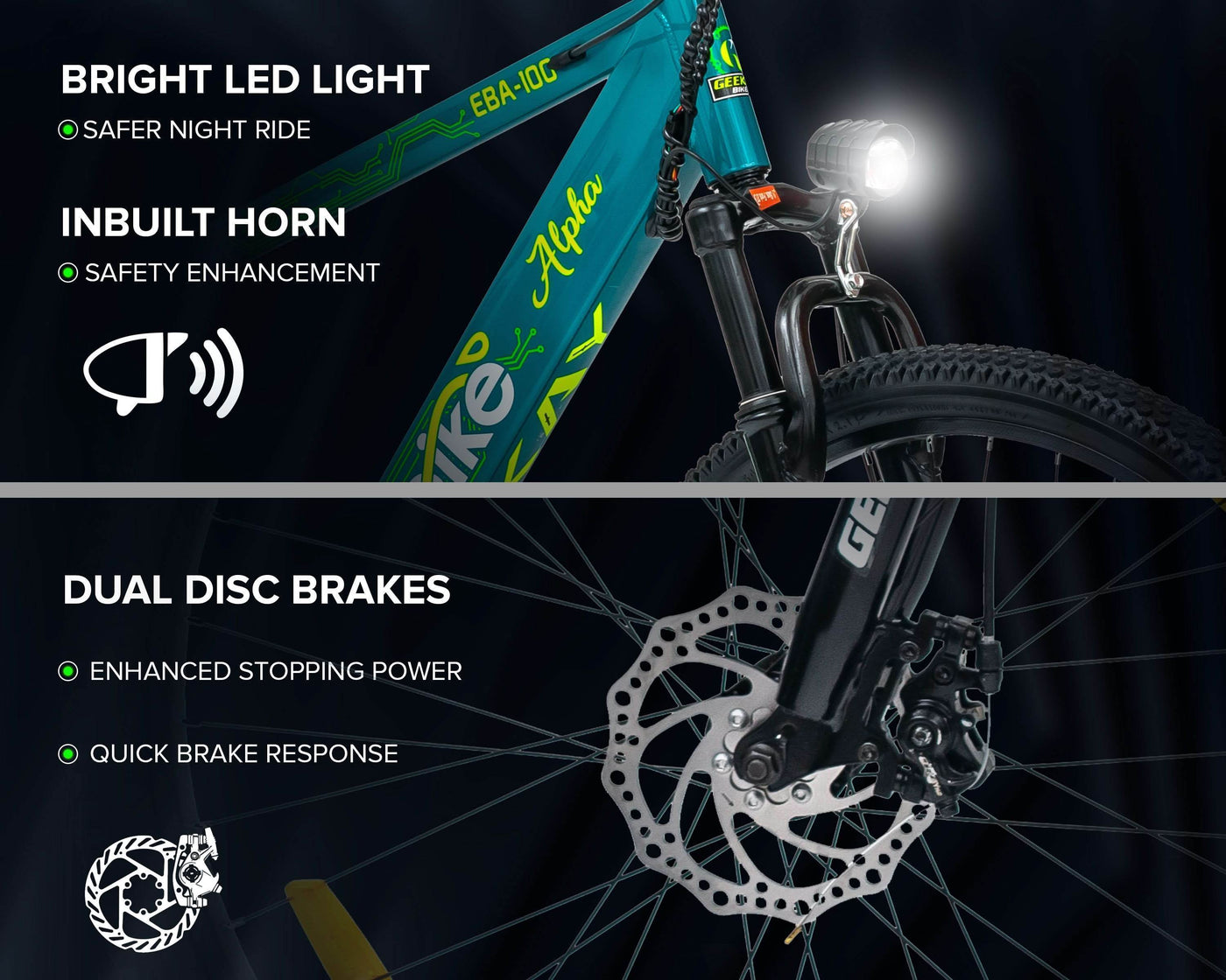 "ECO BIKE ALPHA 27.5T (WITH 7.8AH LI-ION BATTERY) - Geekay Bikes"