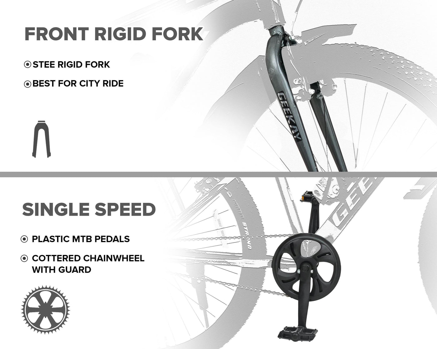 "BURN - RIGID FORK 26T - Geekay Bikes"