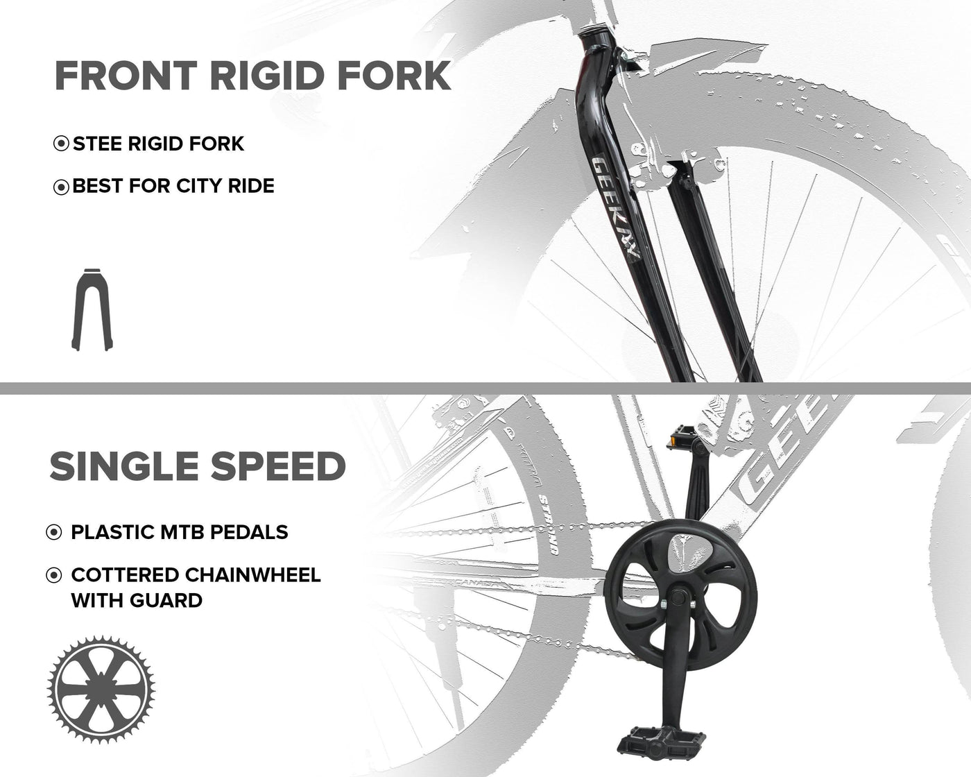 "BURN - RIGID FORK 26T - Geekay Bikes"