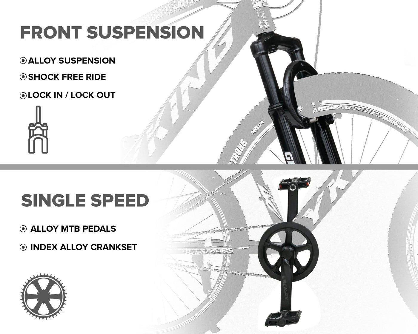 "Y-KING SINGLE SPEED 26T - Geekay Bikes"