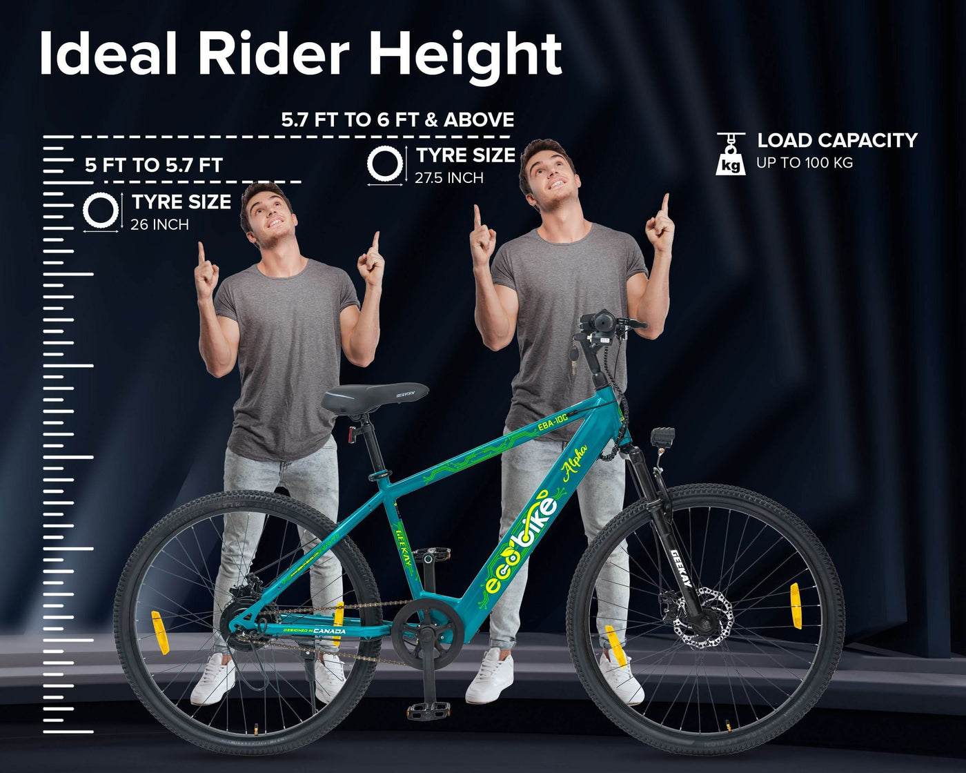 "ECO BIKE ALPHA 27.5T (WITH 7.8AH LI-ION BATTERY) - Geekay Bikes"