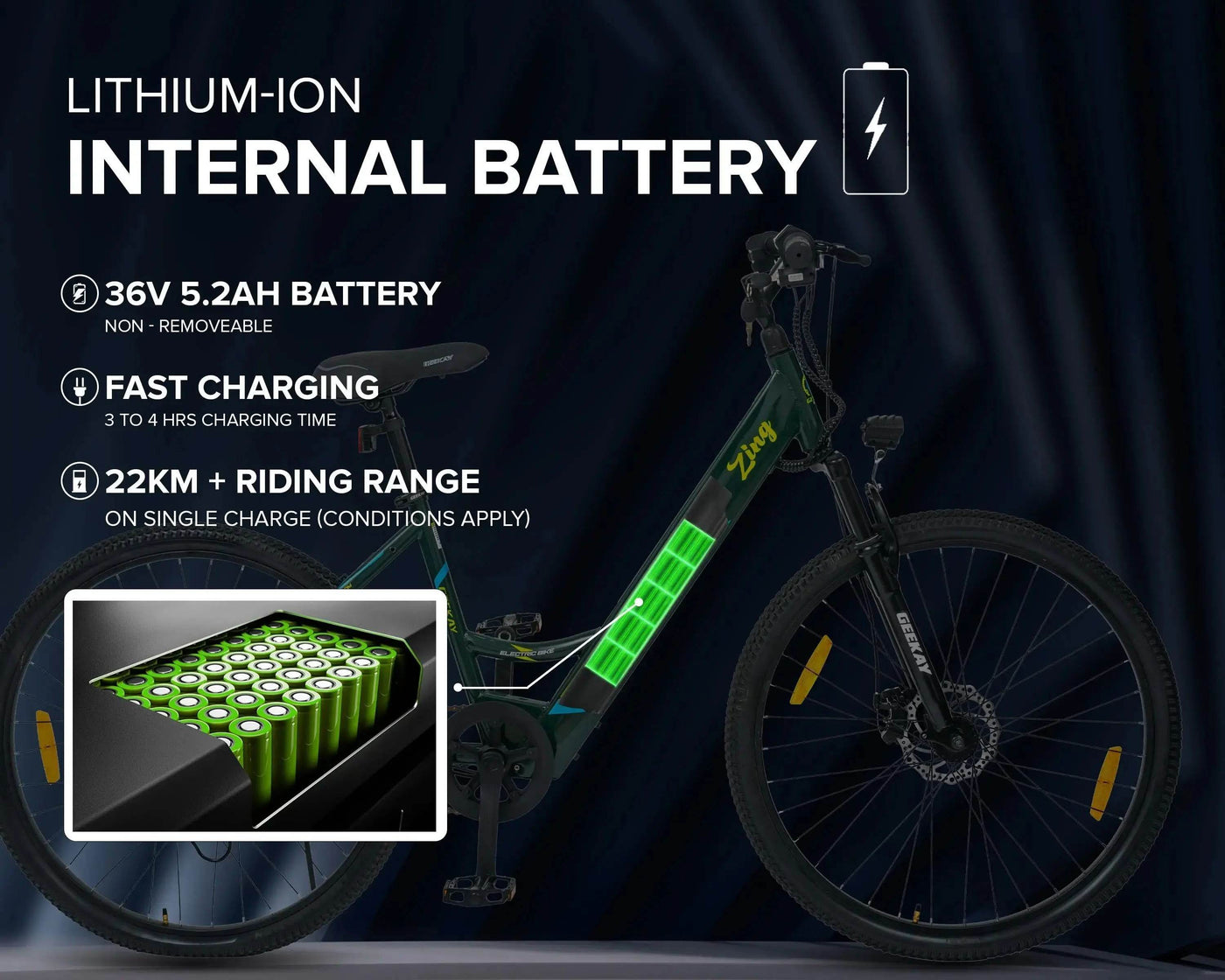 "ECO BIKE ZING 27.5T (WITH 5.2AH LI-ION BATTERY) - Geekay Bikes"