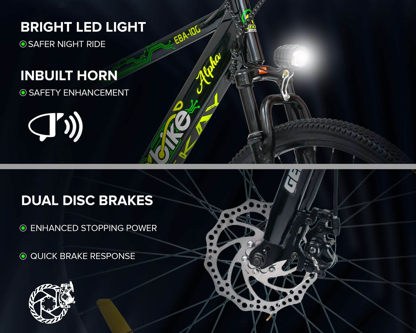 "ECO BIKE ALPHA 27.5T (WITH 7.8AH LI-ION BATTERY) - Geekay Bikes"