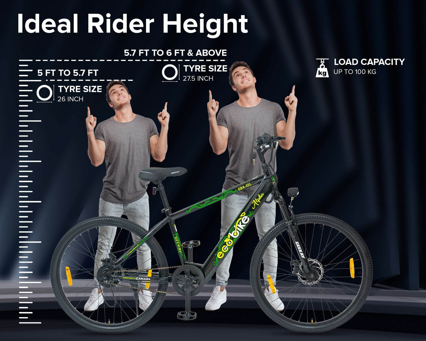 "ECO BIKE ALPHA 27.5T (WITH 7.8AH LI-ION BATTERY) - Geekay Bikes"