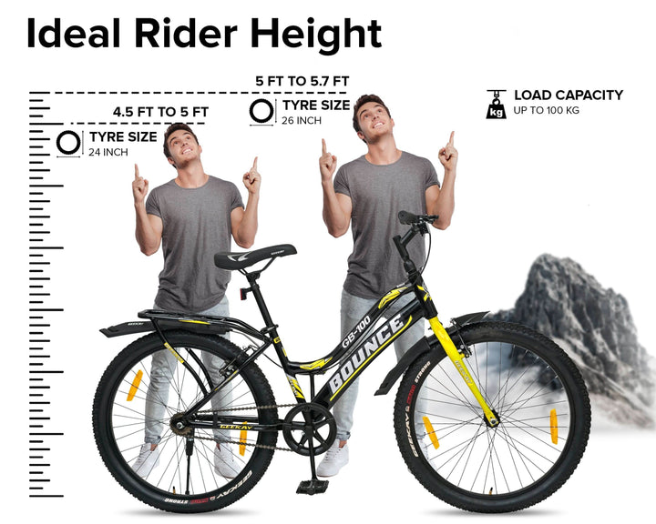 24 Inch Black And Yellow Se Bike Buy Bounce Bicycle 24t Online At
