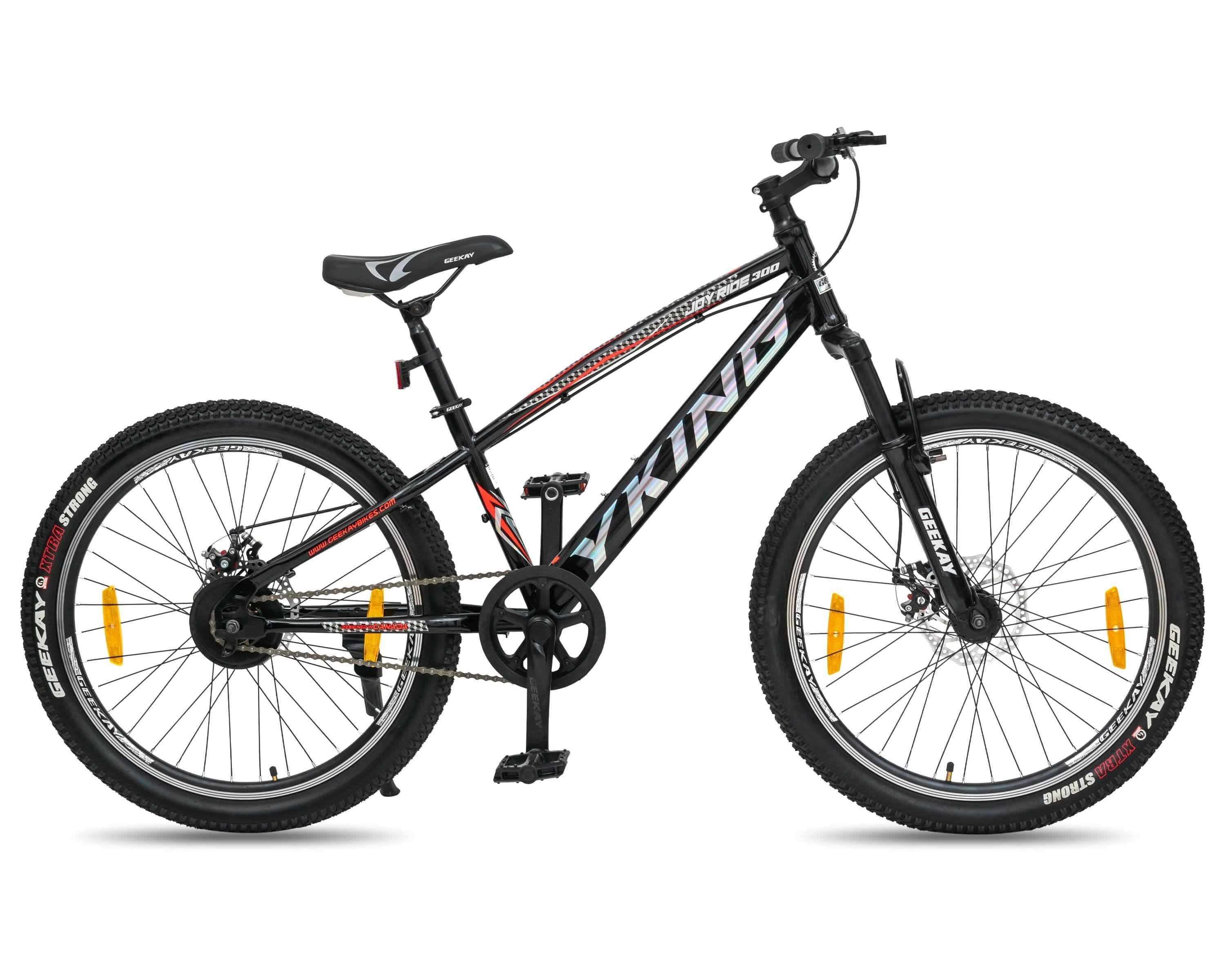 Black mtb cycle with dual disc brakes