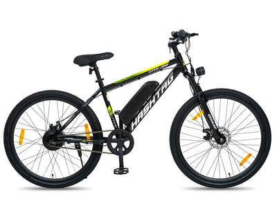 Black and Neon Green E Bike Cycle