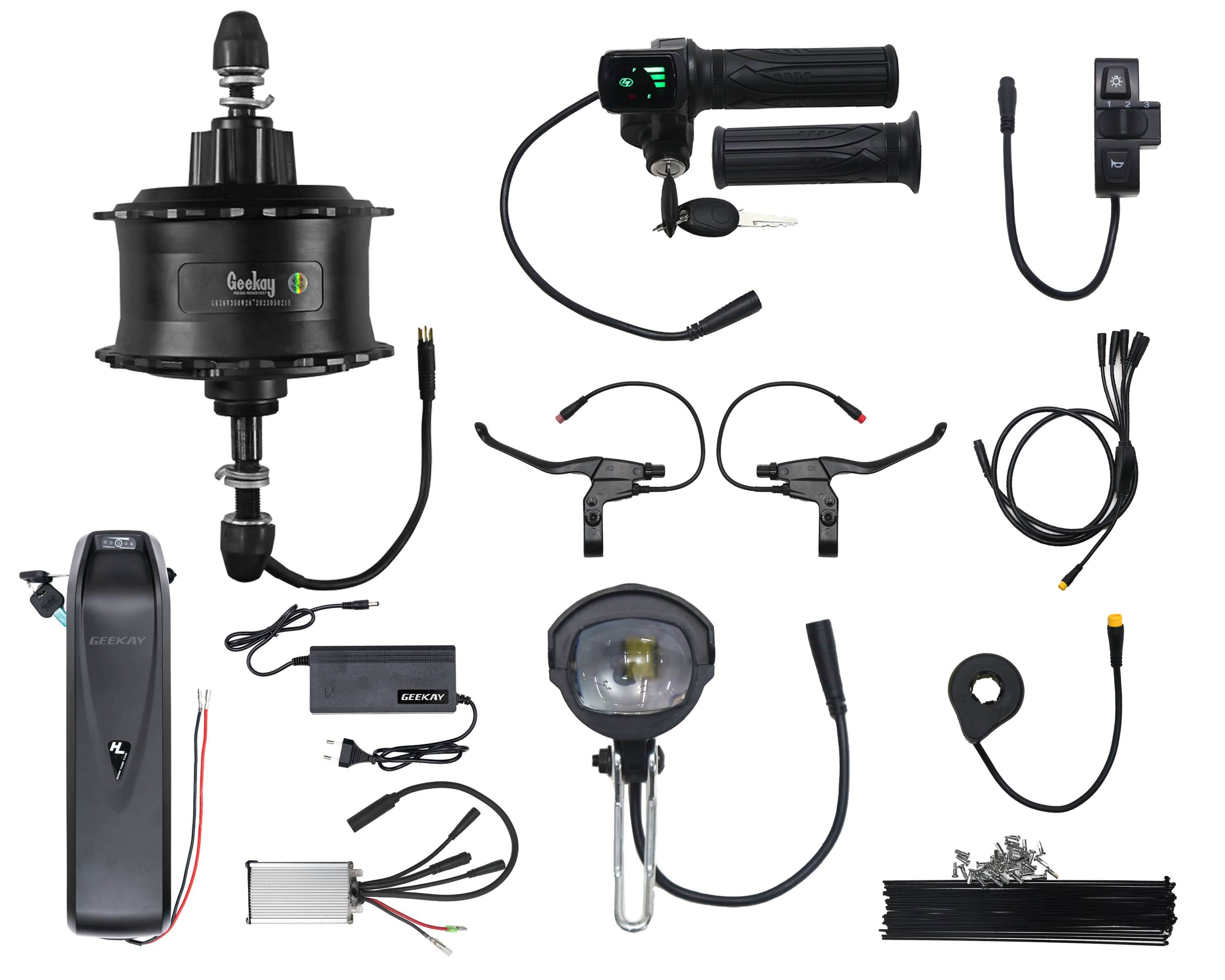 Electric bicycle kit with battery