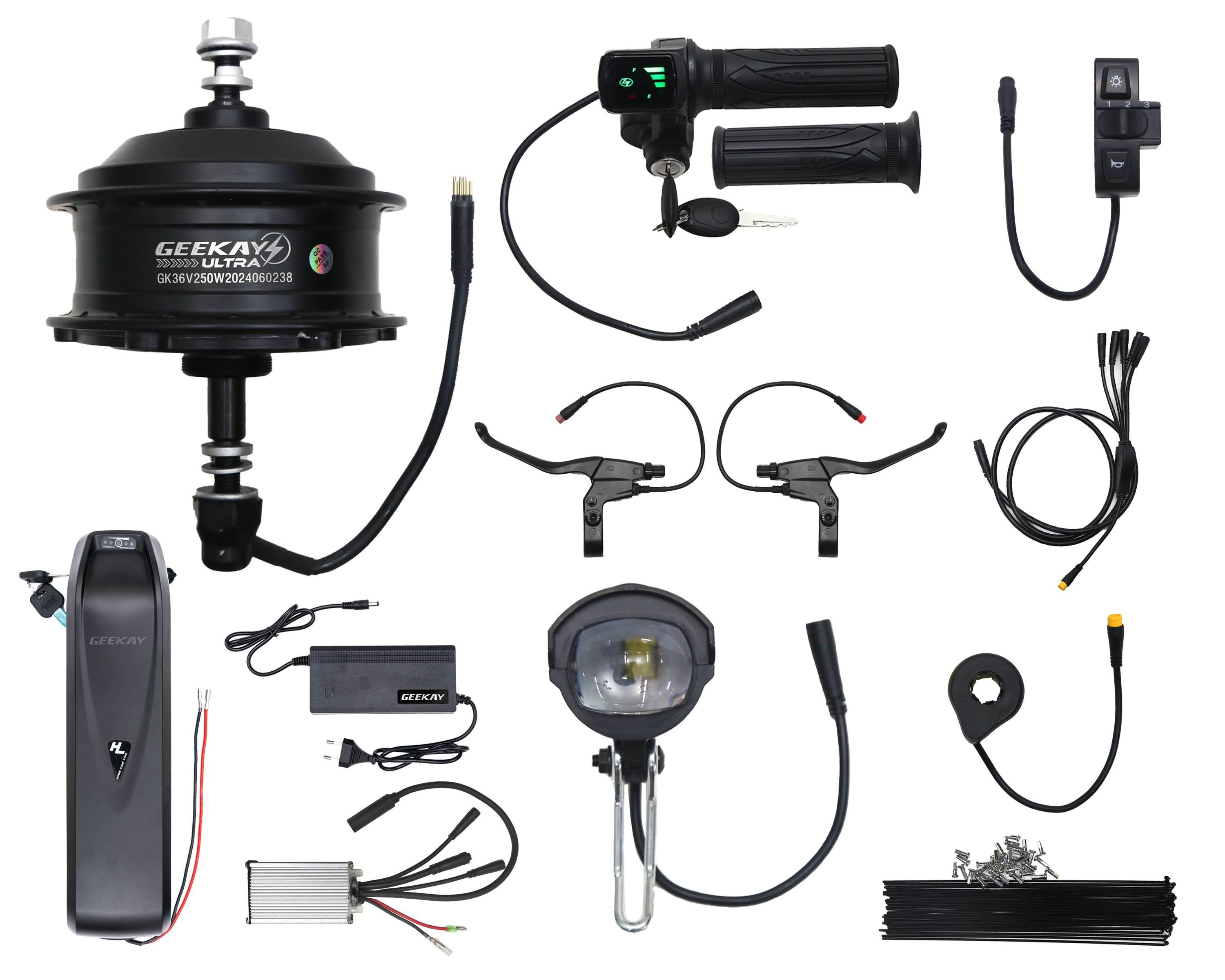 Hub motor kit with battery