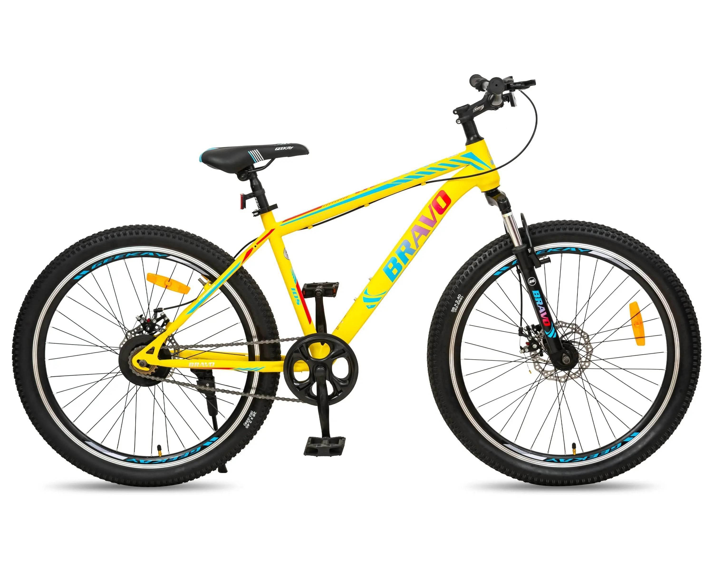 Male bicycle with dual disc brakes